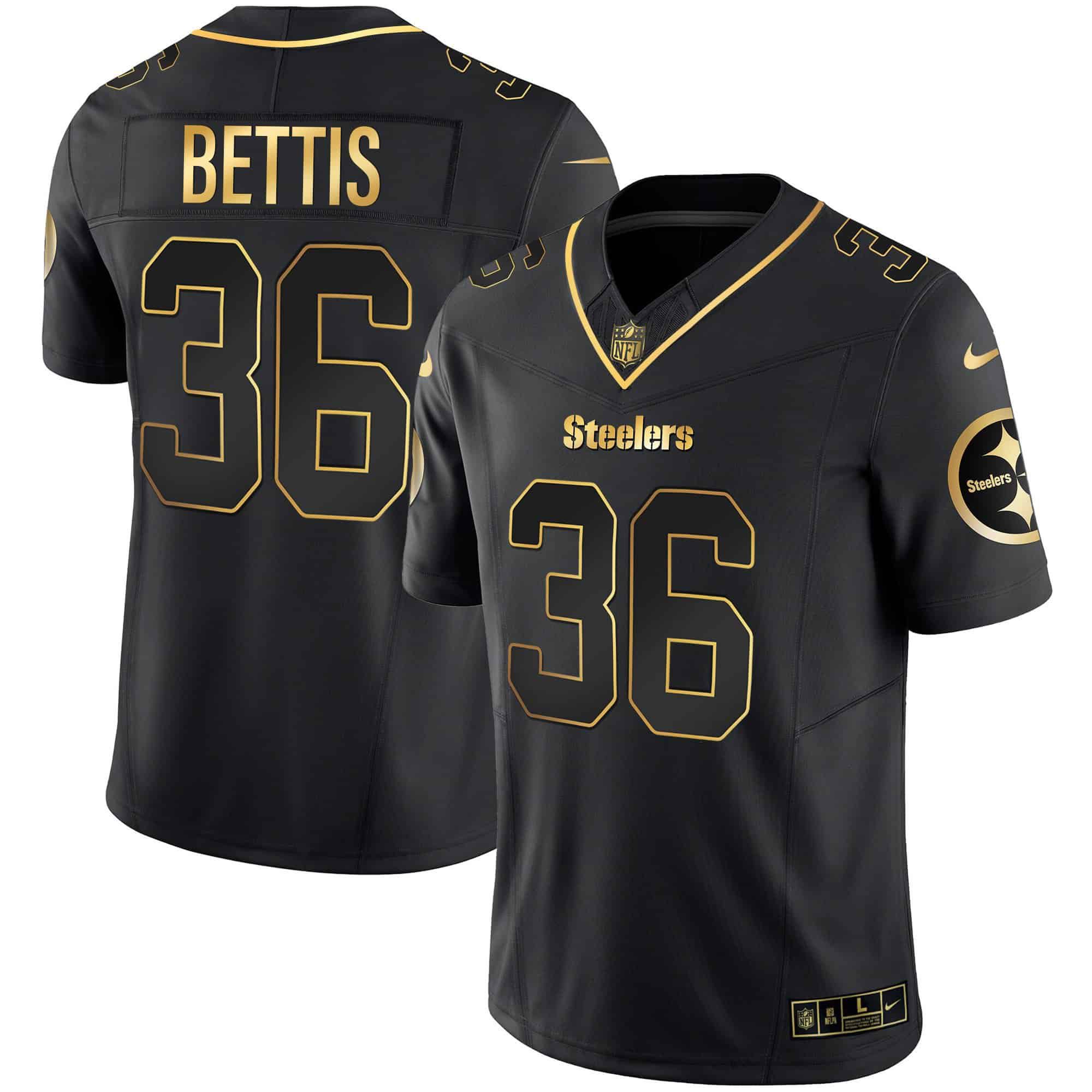 Men Pittsburgh Steelers #36 Bettis Black Gold 2024 Nike Vapor Limited NFL Jersey style 2->indianapolis colts->NFL Jersey